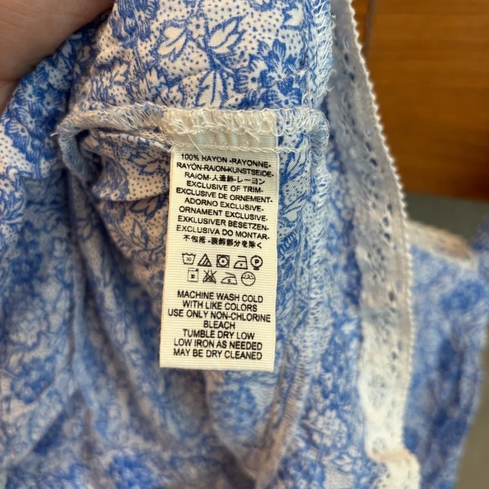 FREE PEOPLE Sweet Caroline Top Combo Blue, Size XS
